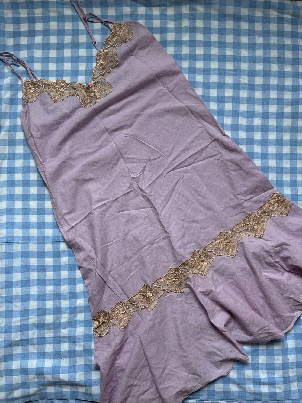 Lavender Victoria’s Secret Lace-Trim Slip Dress